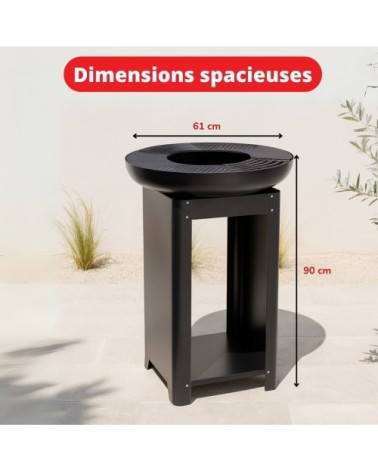 Barbecue noir fer h90xl60.8xl60.8cm