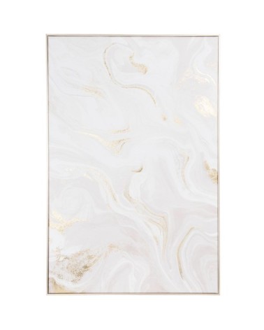 Toile imprimée blanche, beige et doré 60x90