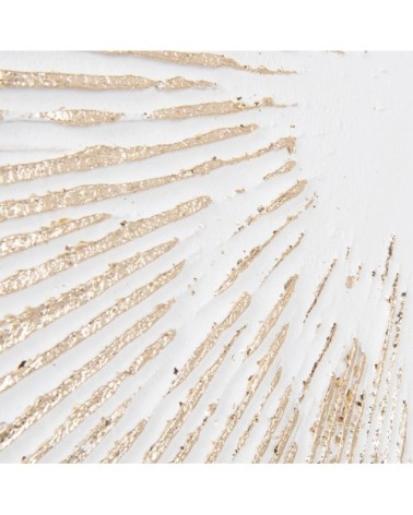 Diptyque toiles imprimé blanc et relief doré 90x90