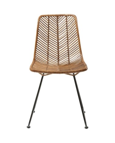 Chaise en rotin et acier