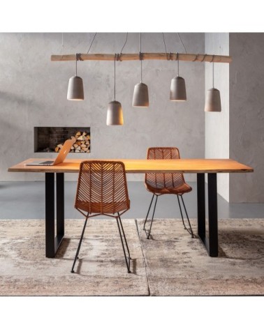 Chaise en rotin et acier