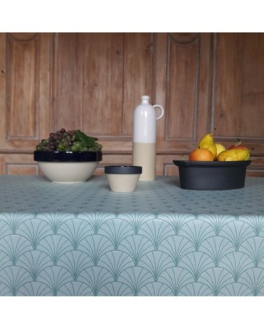 Nappe enduite ronde 160 x 160 cm vert