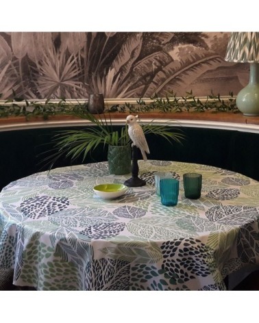 Nappe enduite ovale 160 x 200 cm blanc