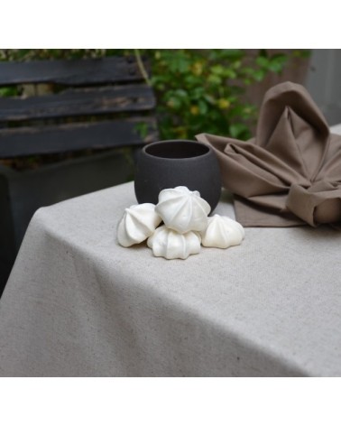 Nappe enduite ronde 160 x 160 cm beige