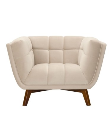 Fauteuil en velours beige