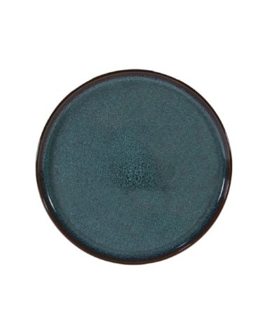 Assiette dessert en grés artisanal bleu 22 cm - Lot de 6