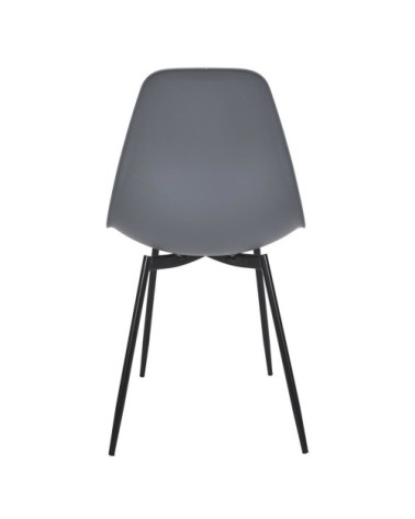 Chaise plastique et métal grise