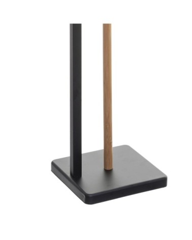 Dérouleur et réserve de papier wc bambou noir 20 x 20 x 64,5 cm