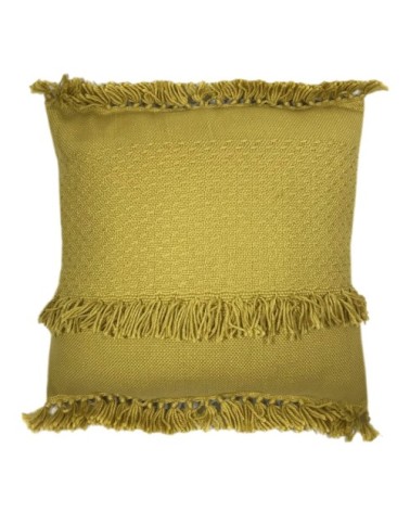 Coussin jaune moutarde 50x50