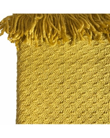 Coussin jaune moutarde 50x50