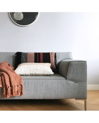 Coussin noir et orange 37x70