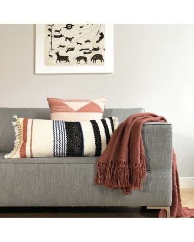 Coussin multicolore bleu 37x70