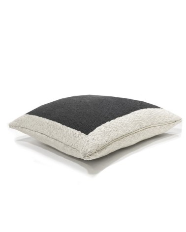 Coussin tricoté uni noir 50x50