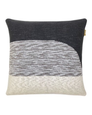 Coussin tricoté Sunset noir 50x50