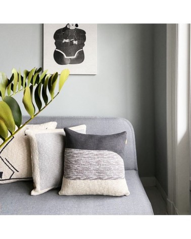 Coussin tricoté Sunset noir 50x50