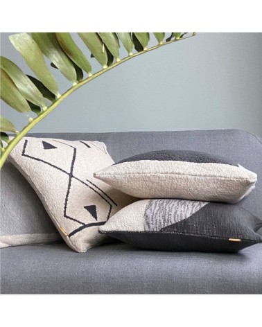 Coussin tricoté Sunset noir 50x50