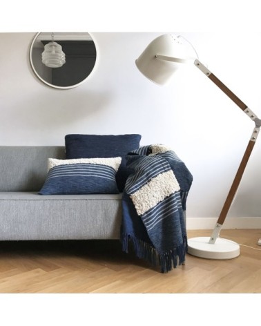 Coussin bleu indigo 35x60