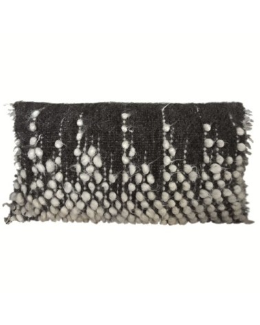 Coussin Drops en laine noir 40x70