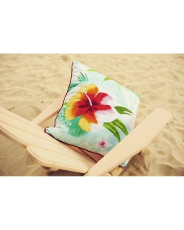 Coussin fleur du Pacifique bleu 70x70