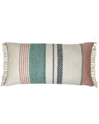 Coussin multicolore vert pastel 37x70