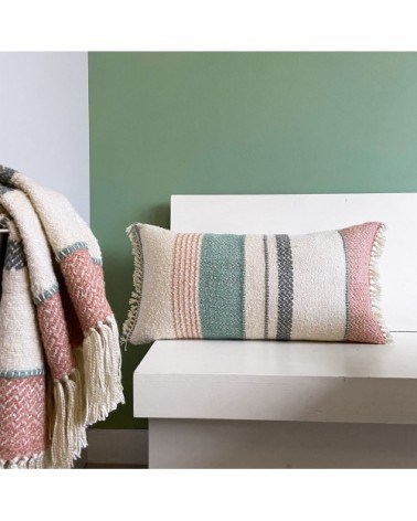 Coussin multicolore vert pastel 37x70