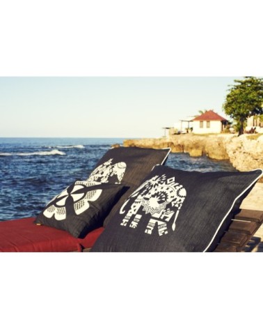 Coussin en denim bleu 70x70