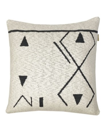 Coussin tricoté blanc cassé 50x50