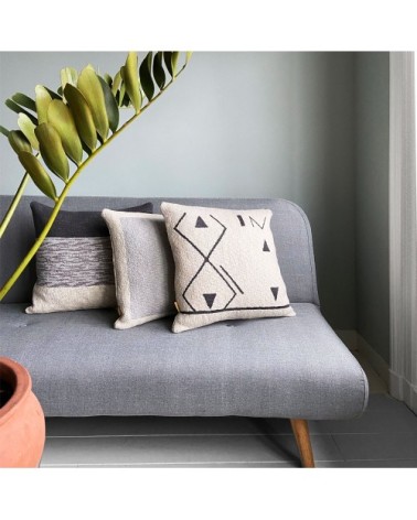 Coussin tricoté blanc cassé 50x50