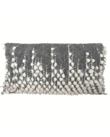 Coussin Drops en laine gris 40x70