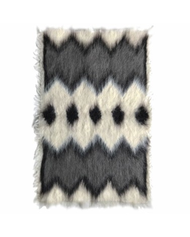 Plaid 100% laine noir et blanc 75x125