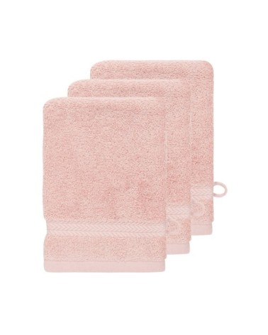 Lot de 3 gants de toilette 550gr/m²  poudre 16x22 cm