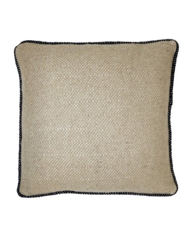 Coussin carré en laine recyclée beige 50x50