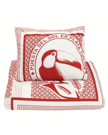 Housse de couette rouge Tucan