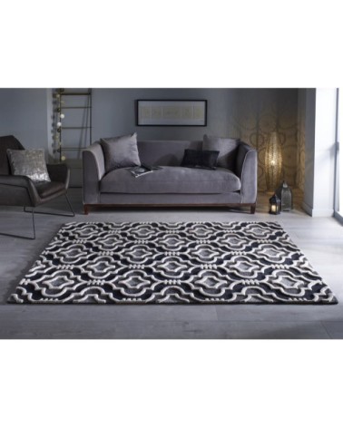 Tapis  baroque en laine gris 200x290