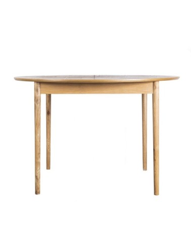 Table à manger ronde extensible 120-155x120cm bois clair