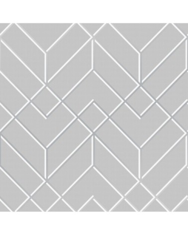 Papier peint intissé losanges filaires argent 1005x52cm