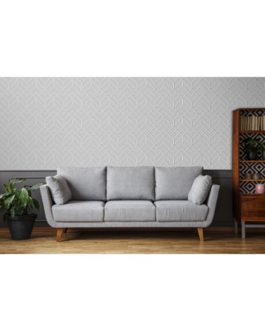 Papier peint intissé losanges filaires argent 1005x52cm