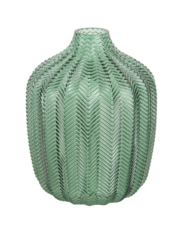 Vase en verre teinté vert H18