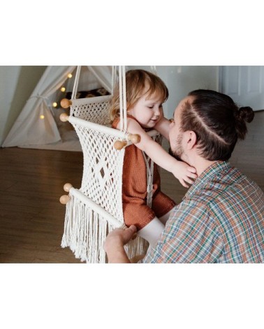 Hamac bébé macramé Ecru