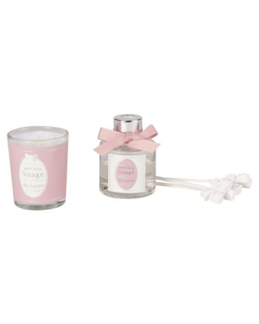 Coffret bougie 50g et diffuseur de parfum douceur poudrée 30 ML