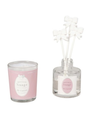 Coffret bougie 50g et diffuseur de parfum douceur poudrée 30 ML
