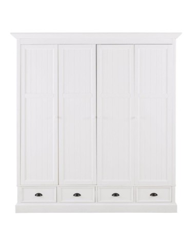 Dressing 4 portes 4 tiroirs blanc