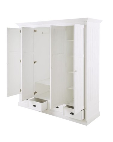 Dressing 4 portes 4 tiroirs blanc