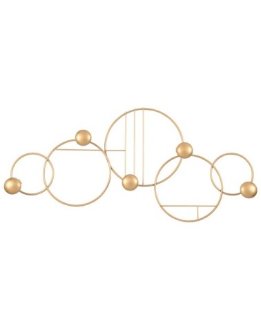 Patère 5 crochets en métal doré