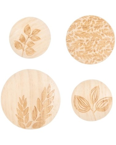 Patères en pin gravé (x4)