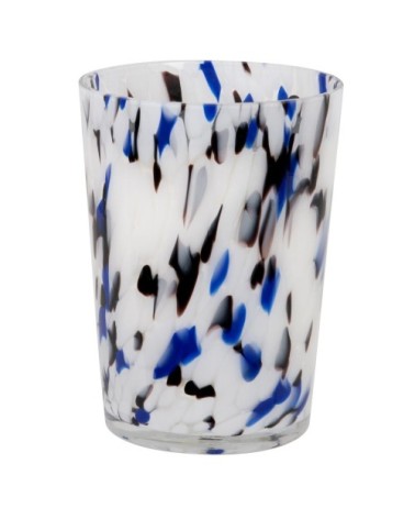 Bougie parfumée en verre transparent, noir et bleu 1120g