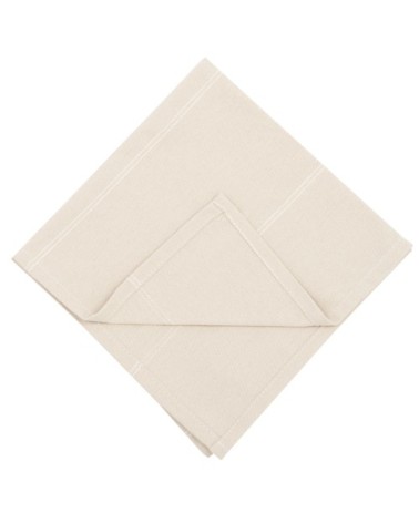 Serviettes tissées motifs à rayures beiges 42x42 (x4)