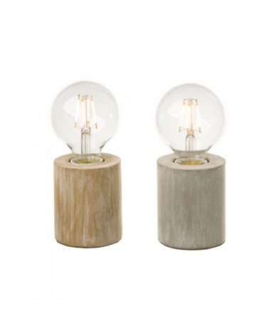 Lampes à poser rondes en bois - Lot de 2