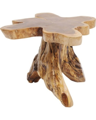 Table basse souche d'arbre en teck massif