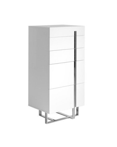 Chiffonnier en bois blanc et acier